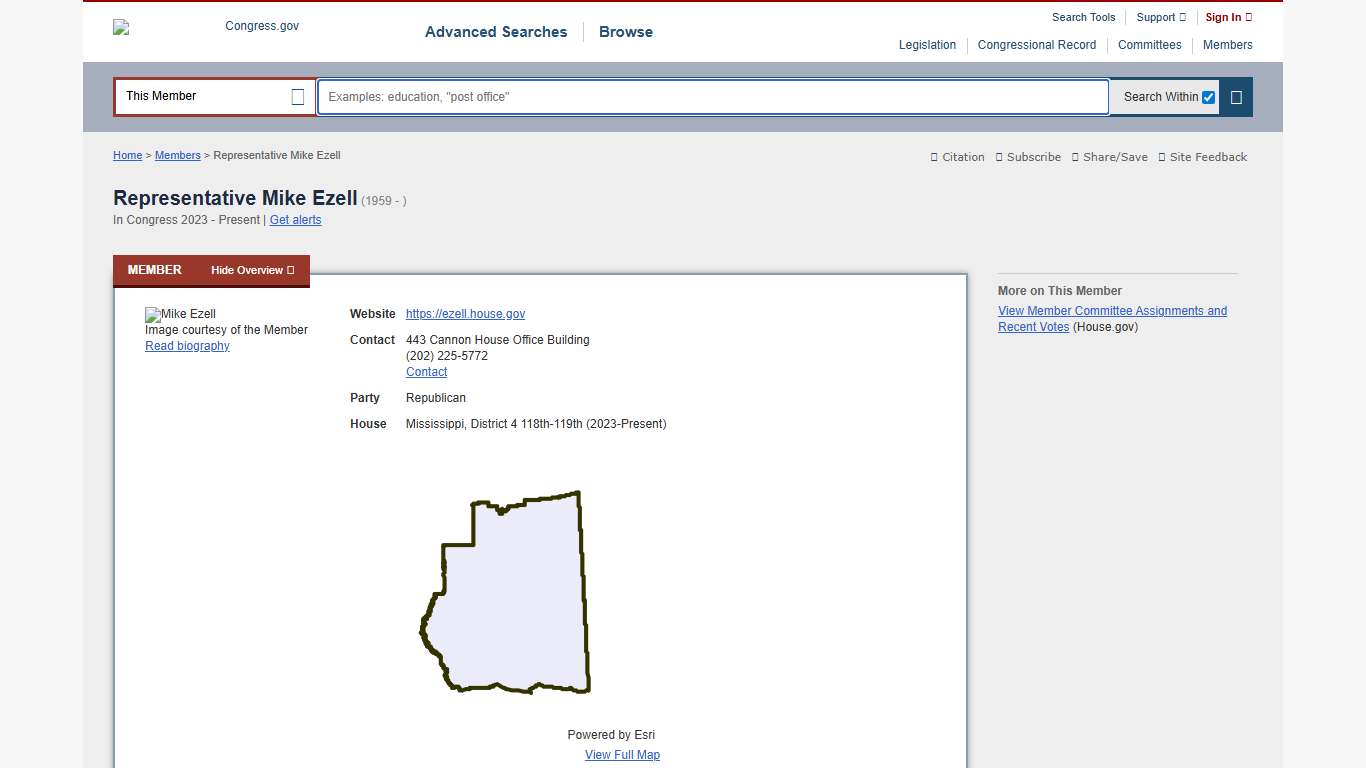Mike Ezell Congress.gov Library of Congress
